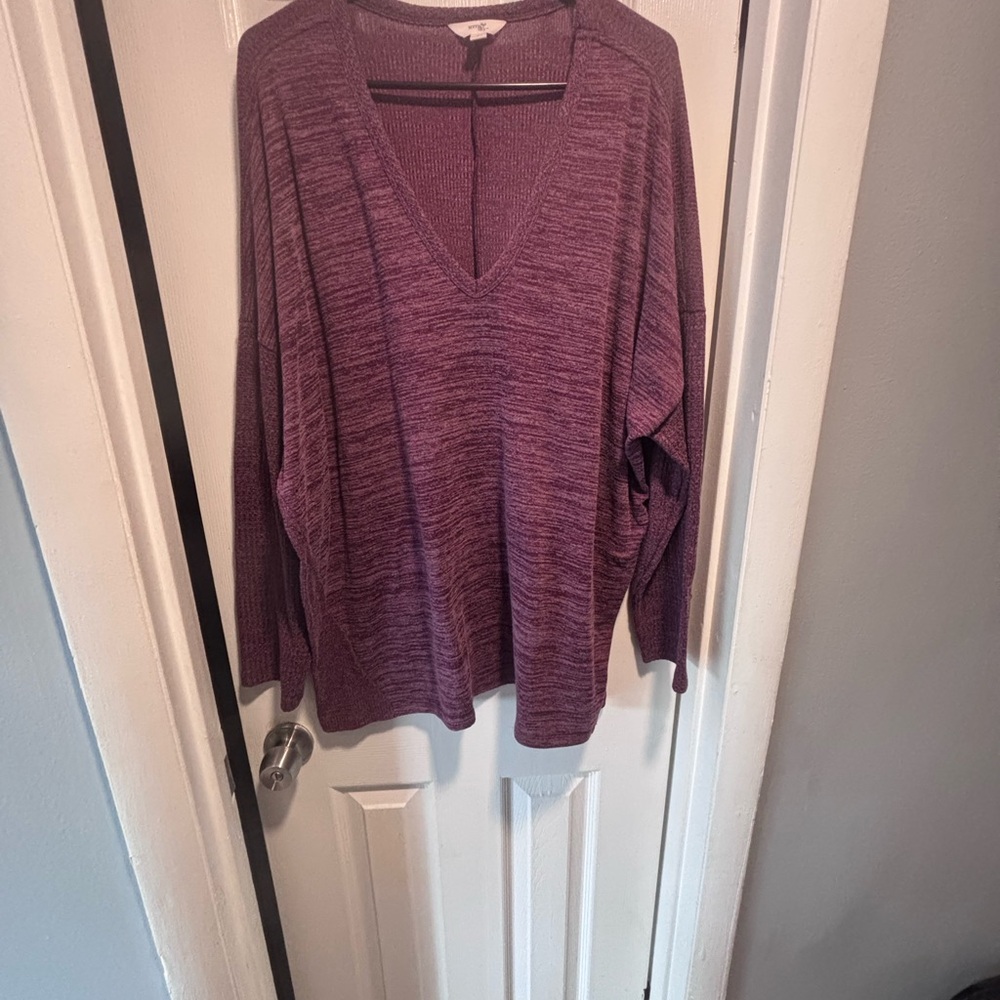 Purple V-Neck Women's Top